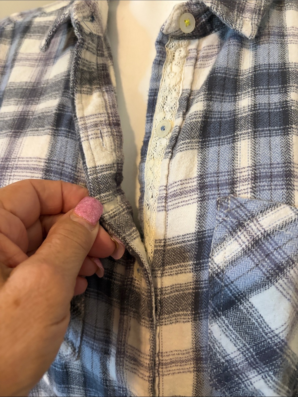 Anthropologie Holding Horses Blue and White Willow Ridge Plaid Button-Down Shirt - Picture 4 of 10